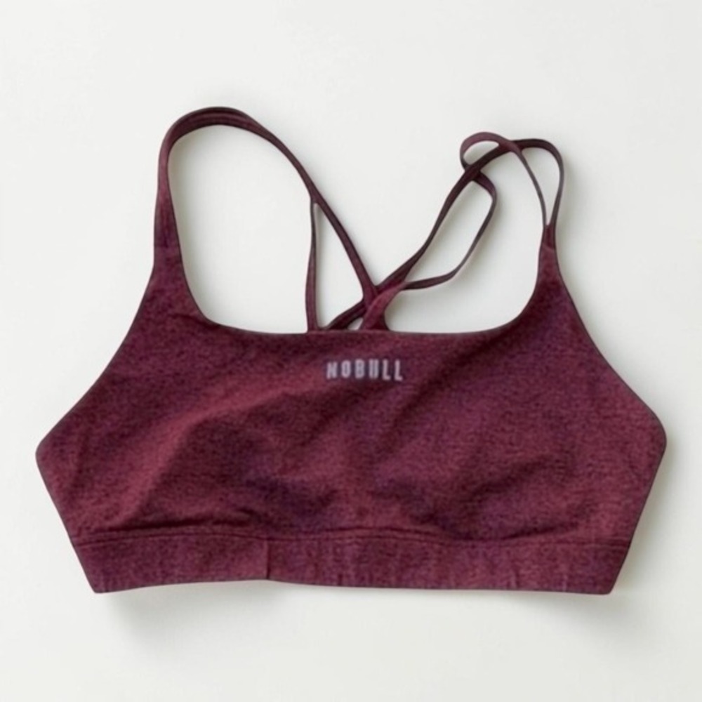 NOBULL Sports Bra XL Wine Heather Crossback - Picture 5 of 9